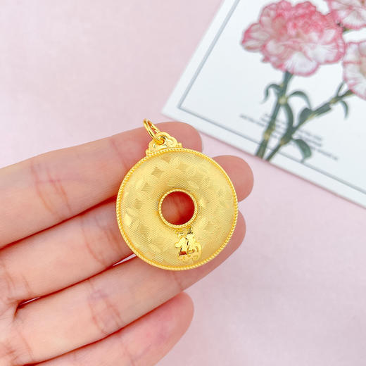 【限时克减150元】足金999.9 【精品】空心天赐鸿福铜钱纹福字平安扣吊坠(AUWZDZ00003-2)（预售产品下单后不退款不退货不换货不补差（预售产品下单后不退款不退货不换货不补差 商品图2