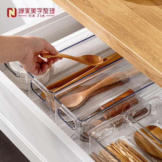 【透明5款可选】娜家厨房橱柜抽屉式收纳盒 商品图1