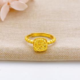 【限时克减150元】足金999.9  #小方糖 活口戒指镂空绕线方糖辘珠边女戒(OJZ00041)（预售产品下单后不退款不退货不换货不补差价（预售产品下单后不退款不退货不换货不补差价