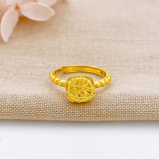 【限时克减150元】足金999.9  #小方糖 活口戒指镂空绕线方糖辘珠边女戒(OJZ00041)（预售产品下单后不退款不退货不换货不补差价（预售产品下单后不退款不退货不换货不补差价 商品图0