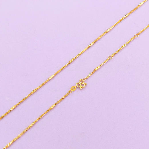 【限时克减150元】足金999 5G黄金17-18寸调节肖邦间筒项链(AG5GXL00018-2)补差价）补差价）预售产品下单后不退款不退货不换货不补差价 商品图1