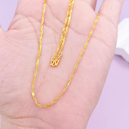 【限时克减150元】足金999 5G黄金17-18寸调节水波纹间片项链(AG5GXL00014)（预售产品下单后不退款不退货不换货不补差（预售产品下单后不退款不退货不换货不补差 商品图2