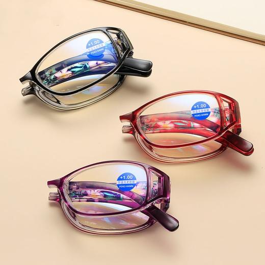 【限时49.9抢！超轻防蓝光老花镜】高清镜片，可折叠设计，带眼镜盒，携带超方便，塑料印花烫印时尚中老年人便携式 商品图3