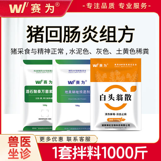 赛为猪回肠炎套餐止痢酒石酸泰万菌素兽用氟苯尼考粉白头翁散兽药 商品图0