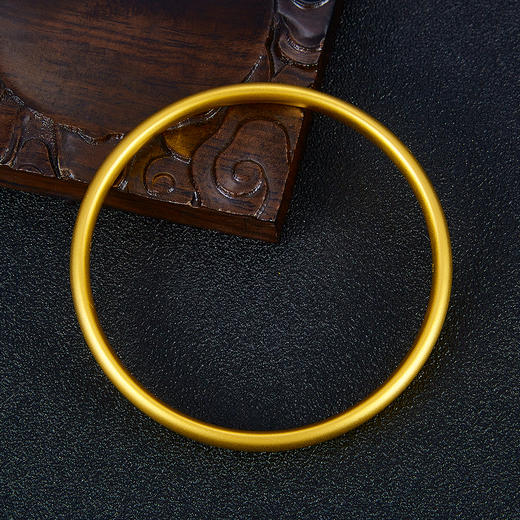 【限时克减150元】足金999 古法半空心(面宽约4.7-5.1mm)光圈手镯素圈手镯固口手镯内平外弧素镯扁素圈手镯(YGFSZ00424)预售产品下单后不退款不退货不换货不补差价） 商品图2