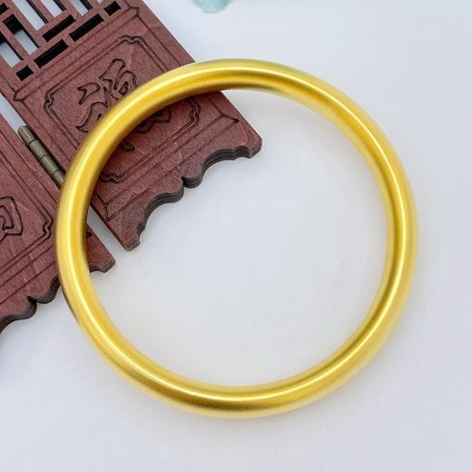 【限时克减150元】足金999.9 【油亮版本】古法传承半空心古法光圈古法素圈泥鳅背宽面光圈内平外弧手镯扁素圈固口古法手镯(AIGFSZ00054-6)（预售产品下单后不退款不退货不换货不补差价） 商品图1