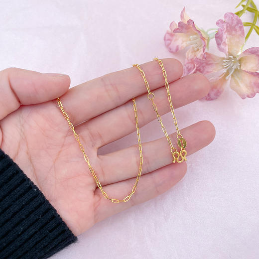 【限时克减150元】足金999 5G黄金17-18寸调节十字链项链(AG5GXL00017-2)（预售产品下单后不退款不退货不换货不补差（预售产品下单后不退款不退货不换货不补差 商品图2