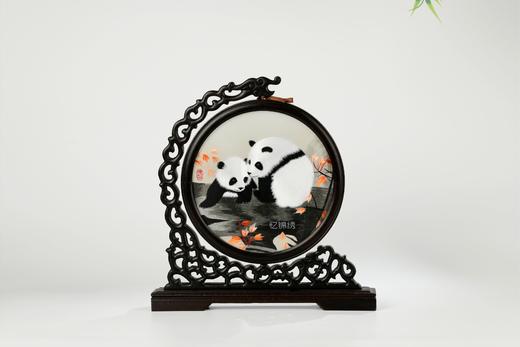 蜀绣双面绣—枫叶双熊猫 商品图2