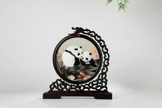 蜀绣双面绣—枫叶双熊猫 商品图4