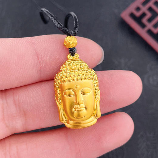 【限时克减150元】足金999 古法空心挂绳天赐鸿福佛头吊坠古法佛头吊坠(AUGFDZ00001-2)（预售产品下单后不退款不退货不换货不补差价）（预售产品下单后不退款不退货不换货不补差价） 商品图3