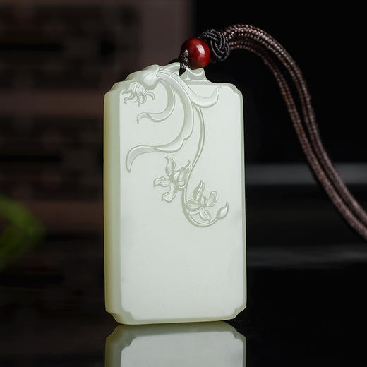 【经典】兰心蕙质和田玉无事牌吊坠 质地细腻 圆润光滑 商品图1