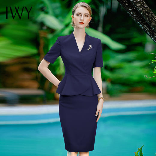 IWY/正式场合西装套装女士减龄职业装V领西服高端房地产销售工作服CS1756 商品图1