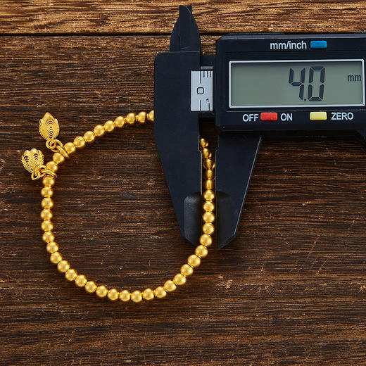 【限时克减150元】足金999 #两世欢 #古法两世欢手串圆珠(珠约4mm)手串(周长约16.5-17.5cm)(YGFSC00092-1)补差价）预售产品下单后不退款不退货不换货不补差价 商品图2