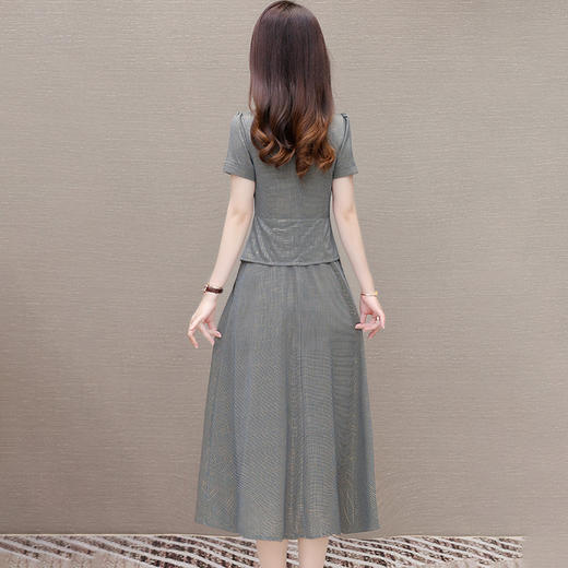 中式盘扣连衣裙，假两件洋气中长裙QYM-KED-H1805-Y 商品图2