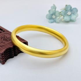 【限时克减150元】足金999.9 【油亮版本】古法传承半空心古法光圈古法素圈泥鳅背宽面光圈内平外弧手镯扁素圈固口古法手镯(AIGFSZ00054-6)（预售产品下单后不退款不退货不换货不补差价）