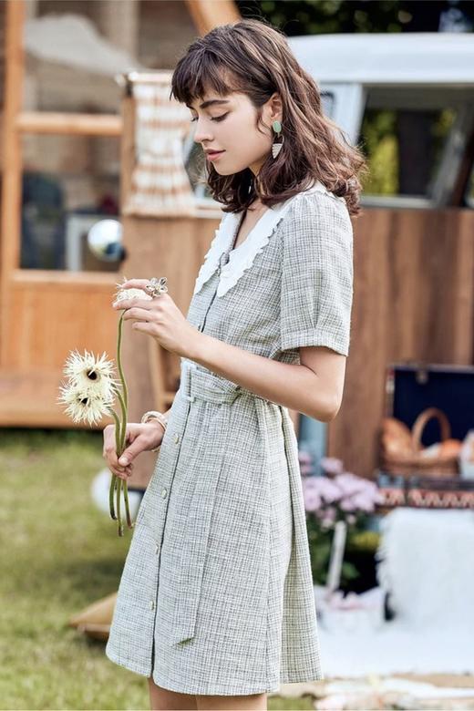 Betu百图 甜美娃娃领短袖腰带连衣裙 12468 商品图3