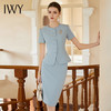 IWY/名媛范蓝色西装套裙女夏季韩版时尚短袖上衣气质职业装两件套CS2026 商品缩略图0