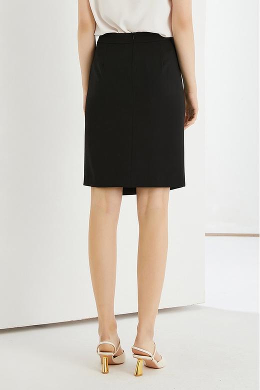 MISICAKOO/茉诗可可 黑色简约不规则半裙 13238 商品图3