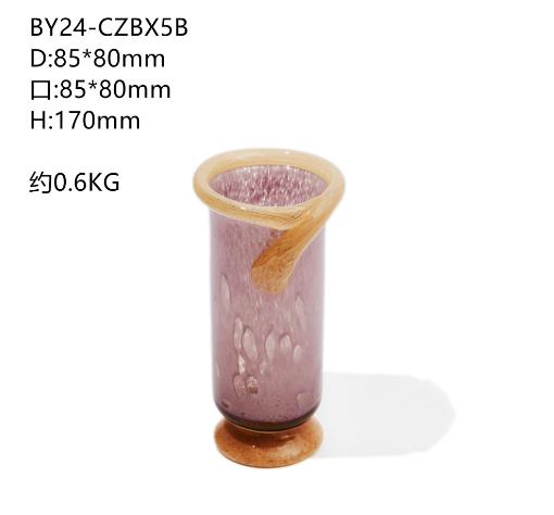 中古风轻奢餐桌双色拼接直筒迷你花瓶软装居家台面香薰烛台摆件 商品图9