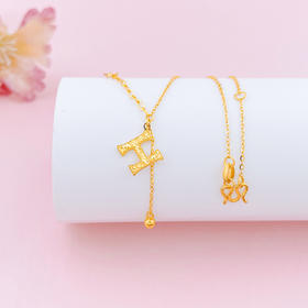 【限时克减150元】足金999 #碎碎冰 #小红书 5G黄金调节AB链碎碎冰H字母套链(AG5GTL00310)（预售产品下单后不退款不退货不换货不补差价）