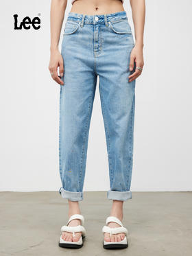 Lee商场同款泼墨411高腰锥形女牛仔裤妈妈裤LWZ4115PCATJ