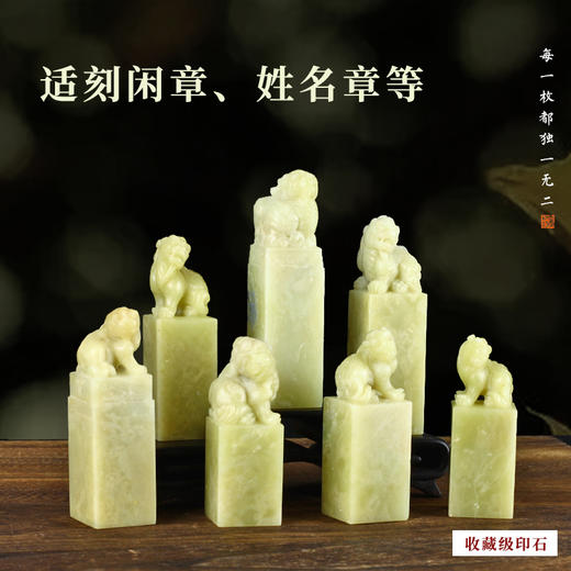 金石印坊孤品印章青田石兽钮方章篆刻精品章料一组（配多宝盒） 商品图2