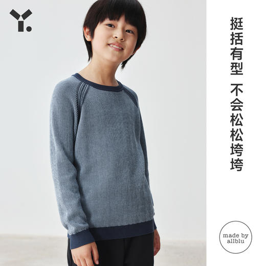 【8折特惠】幼岚儿童间条插肩毛衣2023秋季新款男女童柔软舒适肌理毛衣ZY 商品图1