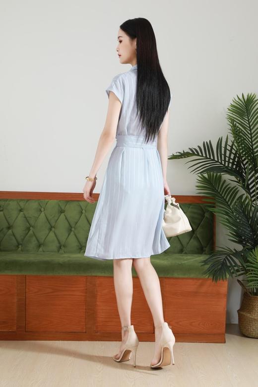 Le Malene 落肩设计感系带衬衫式连衣裙 13147 商品图3