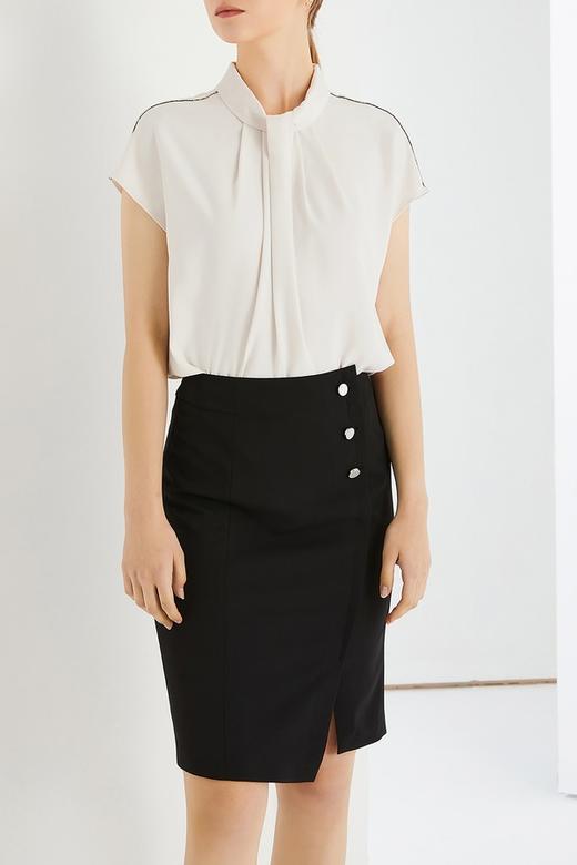 MISICAKOO/茉诗可可 黑色简约不规则半裙 13238 商品图4