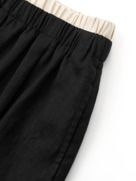 COCO ZONE "双腰头"夏季垂感百搭薄款阔腿裤撞色拼接松紧腰休闲裤CC1B0936 商品图5