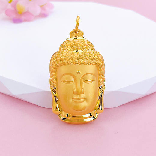 【限时克减150元】足金999 【精品】空心天赐鸿福佛头吊坠佛佑平安吊坠(AUDZ00001-2)（预售产品下单后不退款不退货不换货不补差价）（预售产品下单后不退款不退货不换货不补差价） 商品图0