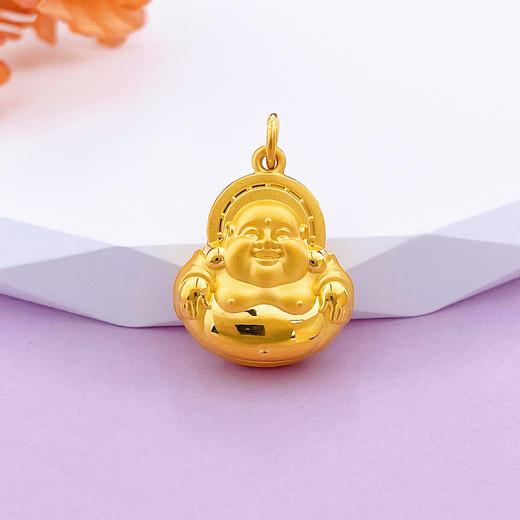 【限时克减128元】足金999.9 空心送福大肚佛吊坠(AUWZDZ00013)（预售产品下单后不退款不退货不换货不补差价）（预售产品下单后不退款不退货不换货不补差价） 商品图0