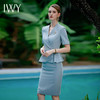 IWY/高端酒店工作服女商务接待工装夏浅蓝色短袖职业装西装套裙女CS1756 商品缩略图2
