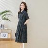 HRWG59759 2024年夏季上新简约大方干练印花设计遮肉显瘦舒适清凉翻领连衣裙 商品缩略图1