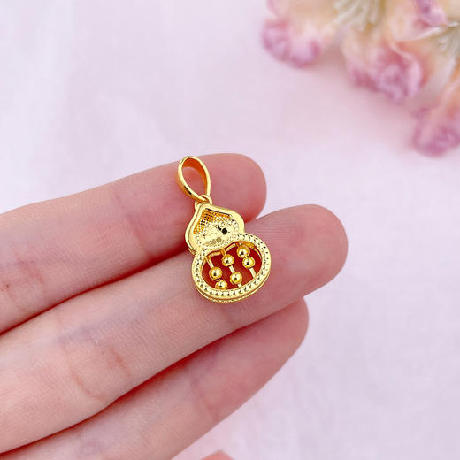 【限时克减150元】足金999.99 【精品】五9黄金镂空CNC鱼鳞影底算盘葫芦吊坠（算盘珠可动）(ACDZ00347)（预售产品下单后不退款不退货不换货不补差价） 商品图3