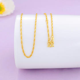 【限时克减150元】足金999 5G黄金17-18寸调节麻绳项链(AG5GXL00021)（预售产品下单后不退款不退货不换货不补差价）（预售产品下单后不退款不退货不换货不补差价）