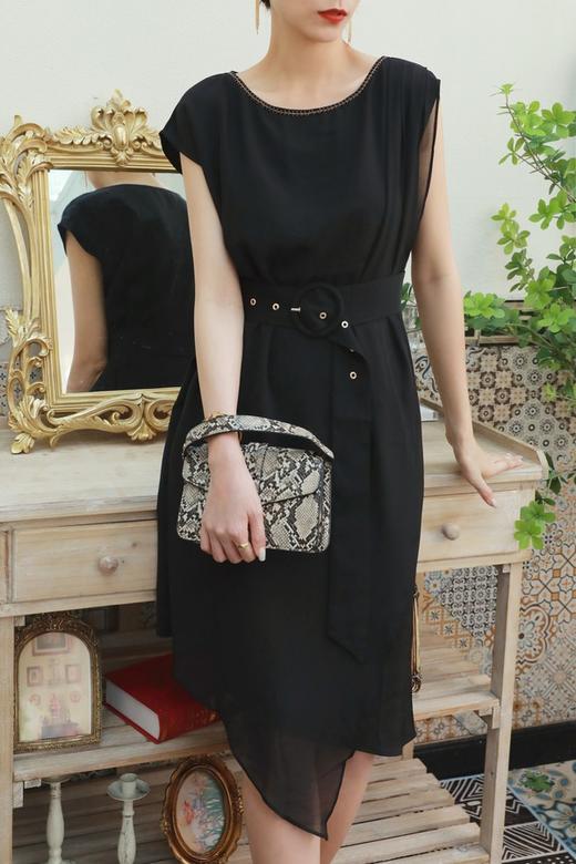 ELLA JADE 高制圆领无袖束腰连衣裙 13108 商品图3