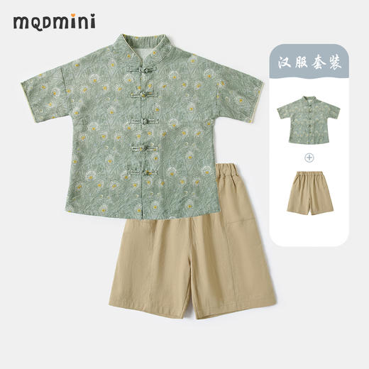 【两件套】【90-140】【MQDmini】男童短袖汉服套装复古国潮 商品图3