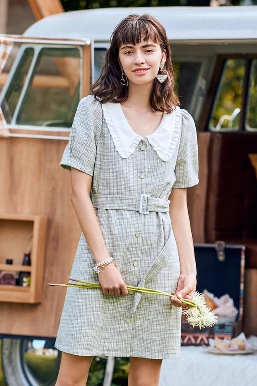 Betu百图 甜美娃娃领短袖腰带连衣裙 12468 商品图4