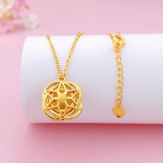 【限时克减150元】足金 无氰5D硬金空心金珠调节AB链环星金珠套链(AU5DTL00008)（预售产品下单后不退款不退货不换货不补差价（预售产品下单后不退款不退货不换货不补差价 商品图1