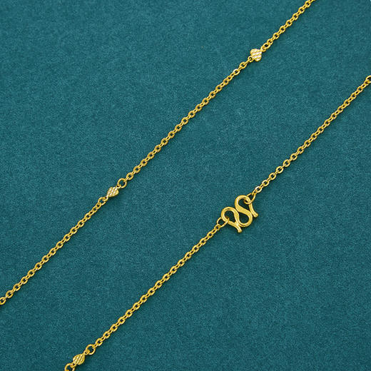 【限时克减150元】足金999.9 O字链间桃心片间款项链杂花链(AF010XL00003)预售产品下单后不退款不退货不换货不补差价 商品图1