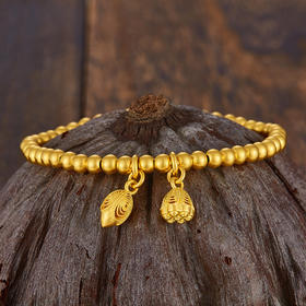 【限时克减150元】足金999 #两世欢 #古法两世欢手串圆珠(珠约4mm)手串(周长约16.5-17.5cm)(YGFSC00092-1)补差价）预售产品下单后不退款不退货不换货不补差价