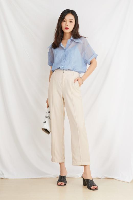 ESTELLICA 机理感宽松大翻领短袖衬衫 13077 商品图1