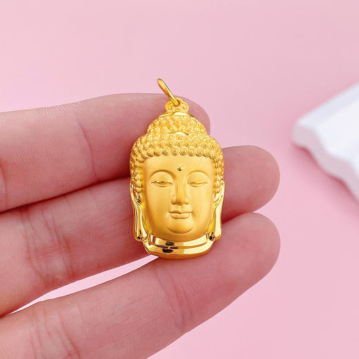 【限时克减150元】足金999.9 【精品】天赐鸿福空心佛头吊坠佛佑平安吊坠(AUWZDZ00001-1)（预售产品下单后不退款不退货不换货不补差（预售产品下单后不退款不退货不换货不补差 商品图3