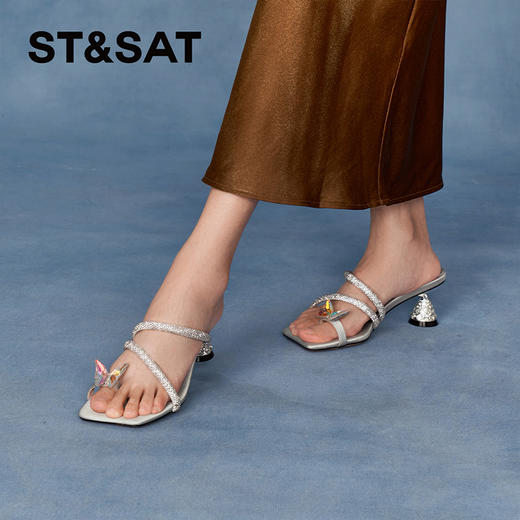 星期六精致感蝴蝶夹趾钻带凉拖SSC2110273 商品图5
