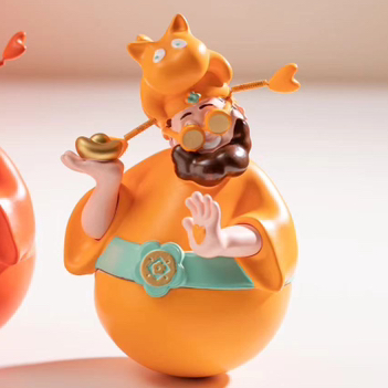 《四喜财神》20cm-明橙绿腰