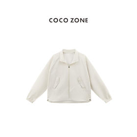 COCO ZONE 2024"吉普赛"春秋新款立领长袖短款外套简约开衫上衣CC2A0189