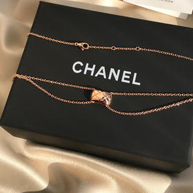 小香Coco crush系列菱格纹玫瑰金色 锁骨项链