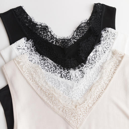 逸红颜明月优选 #『丝梦』睫毛蕾丝宽肩吊带，100桑蚕丝针织面料，百搭气质款 商品图11