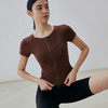 【3~5天发货】跃牌【美度空间】系列 莫代尔裸感修身运动t恤女圆领拉链瑜伽服休闲小蛮腰健身短袖夏季ADTX41020 商品缩略图0